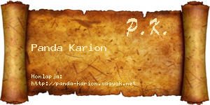 Panda Karion névjegykártya